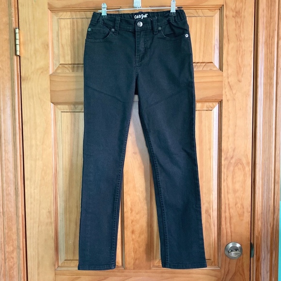 Boy’s size 12 Cat and Jack black skinny jeans with adjustable waist - Picture 1 of 4